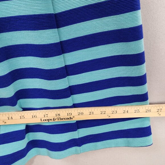Boden Striped Fit & Flare Knit Dress – Navy & Turquoise - Picture 7 of 10